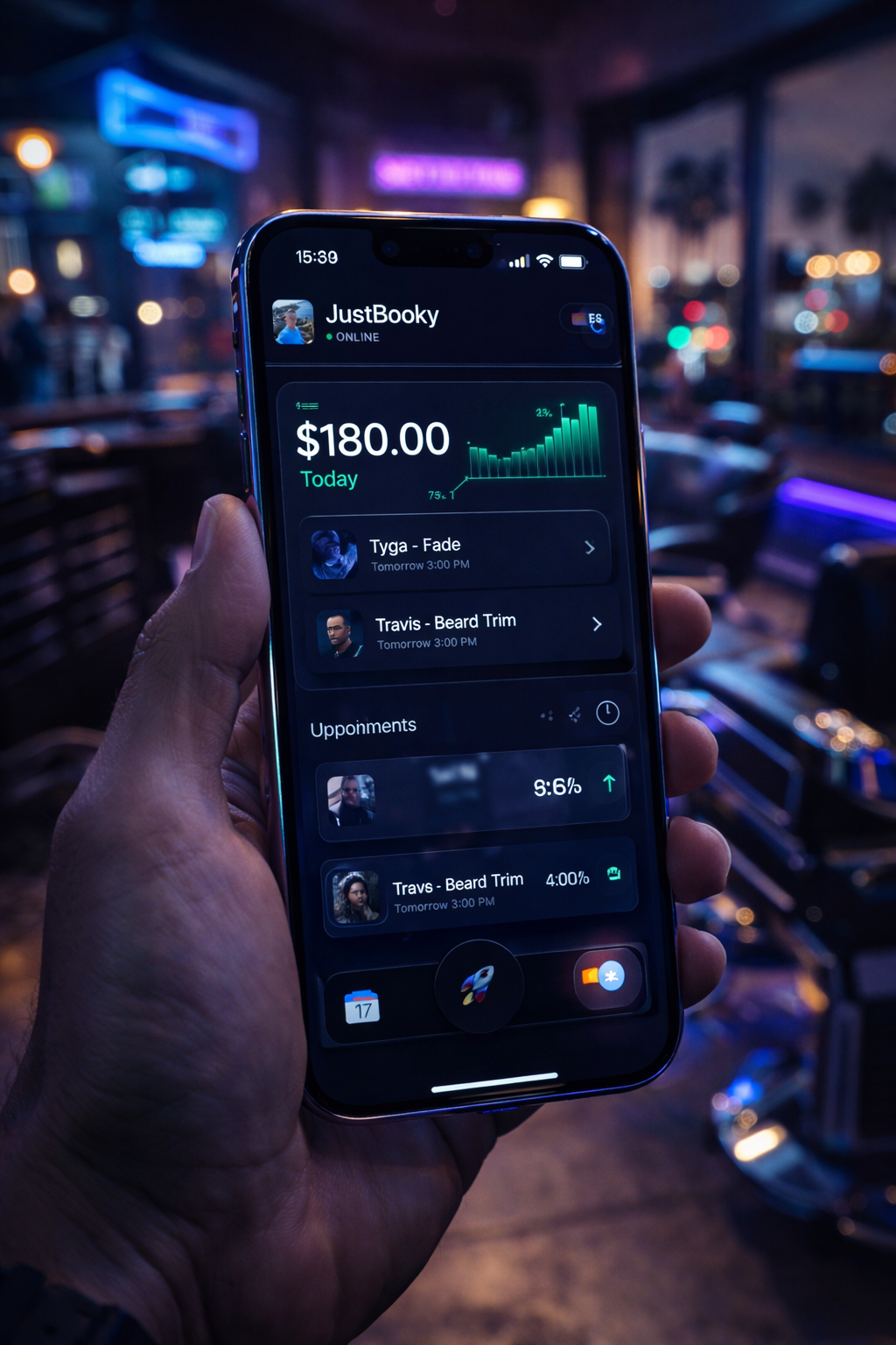 JustBooky Dashboard Interface
